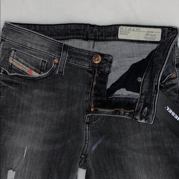 🔥 Diesel SKINZEE Super Skinny Grey Jeans Women - Picture 6 of 8